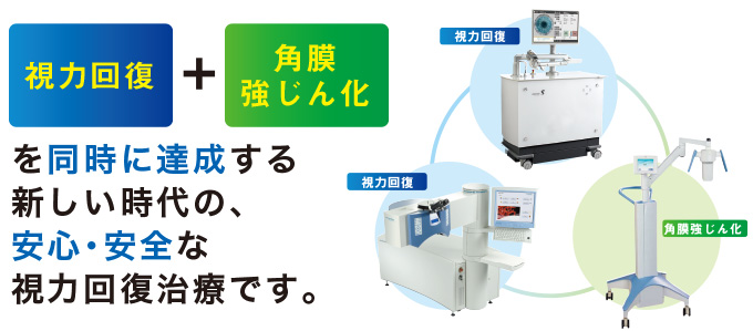 視力回復＋角膜強じん化を同時に達成する新しい時代の安心・安全な視力回復治療です