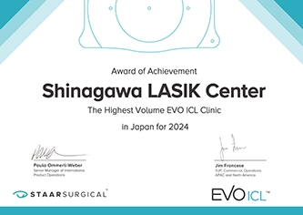 ICL 国内最多症例数 6年連続受賞